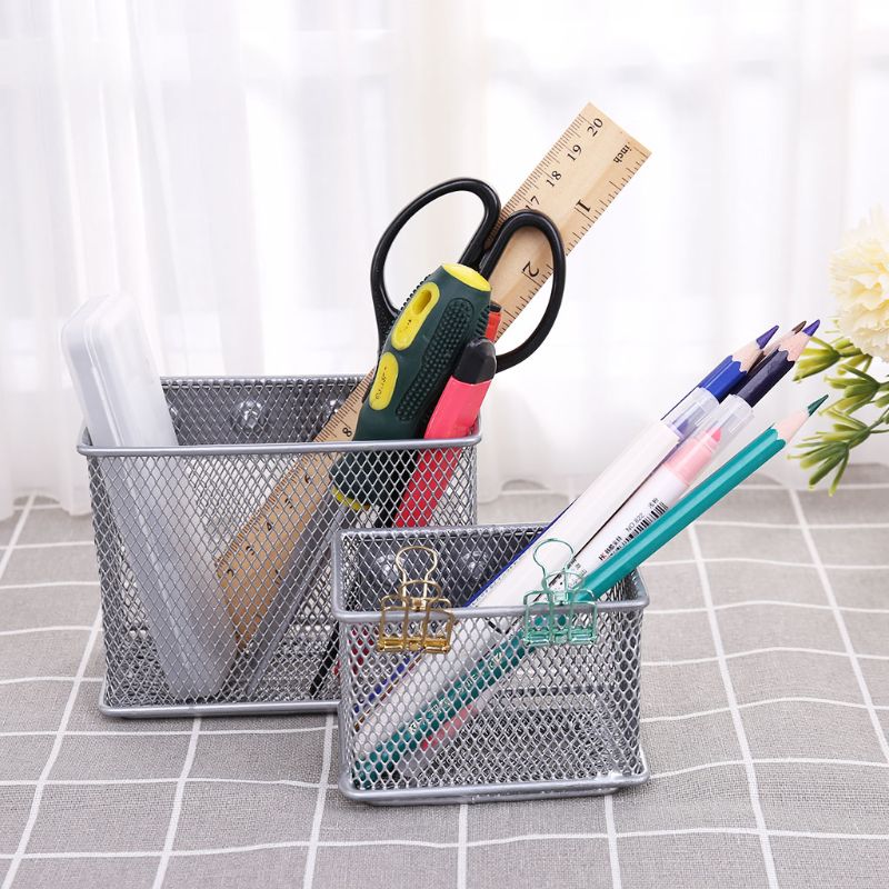 Duurzaam Koelkast Draad Mesh Magnetische Mand Opbergdoos Pen Make Organizer Kantoorbenodigdheden Opslag