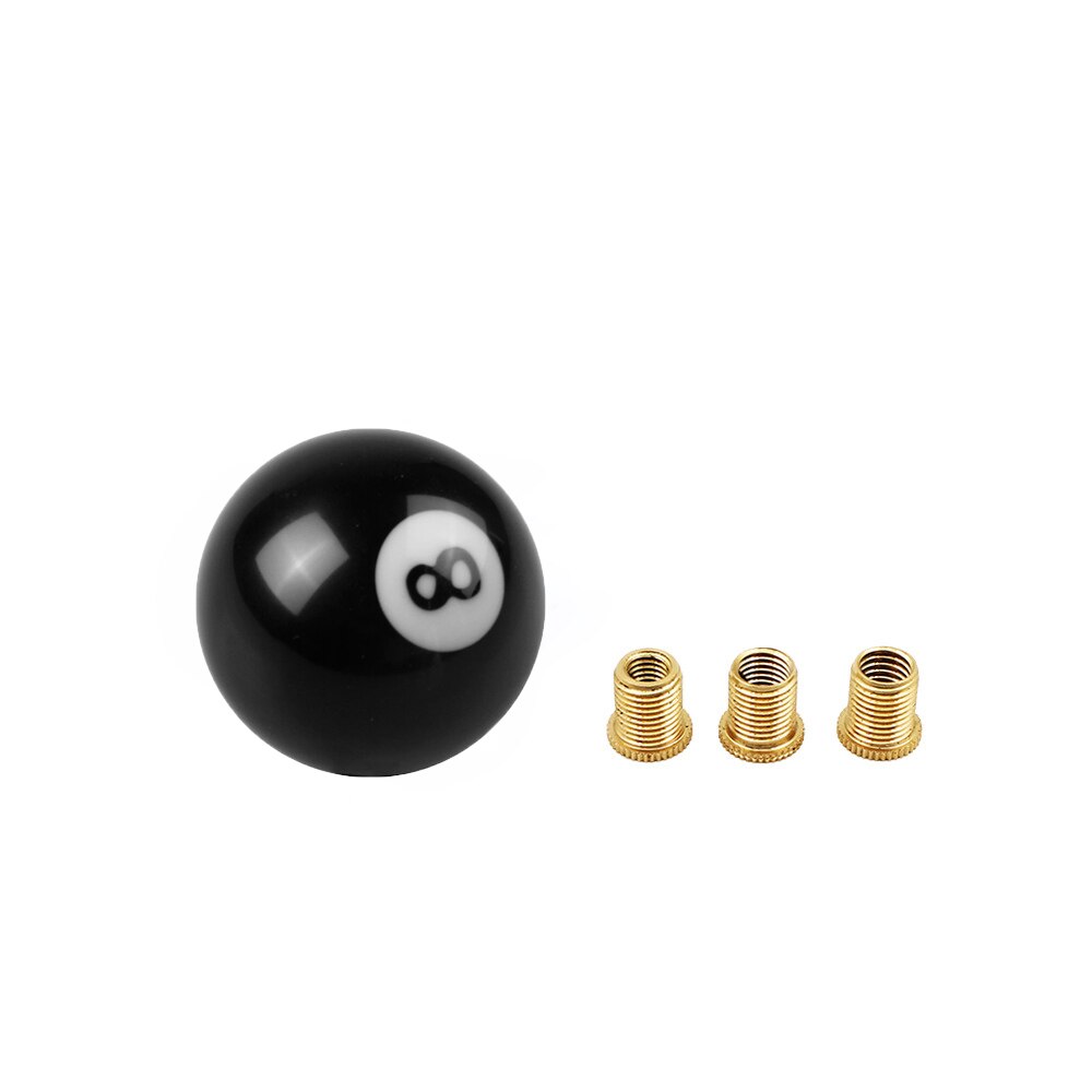 Schaltknauf Runde Gewinde Schalthebel mit Adapter Schwarz weiß Ball Rennen Stock Kühlen Acryl für Universal- Manuelle Auto: Schwarz 8