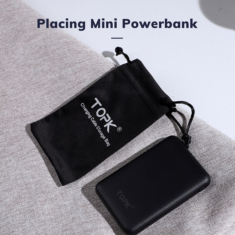 TOPK Power Bank Case Phone Pouch voor USB Lader USB Kabel Telefoon Opbergdoos Mobiele Telefoon Accessoires 100*30mm