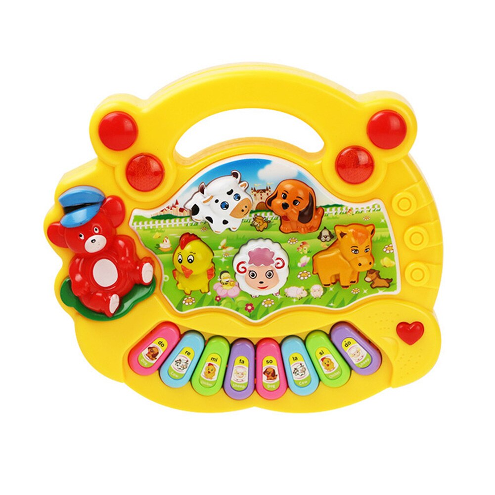 Elektrische Toetsenbord Speelgoed Knipperende Instrument Baby Animal Farm Musical Knippert Speelgoed Grappige Kleurrijke Light-Emitting Kinderen Speelgoed