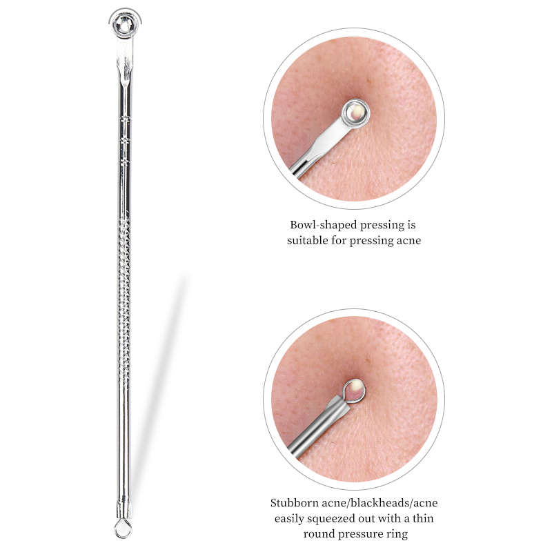 4pcs/set Rose Gold Blackhead Comedone Acne Pimple Belmish Extractor Vacuum Blackhead Remover Tool Spoon for Face Skin Care Tools