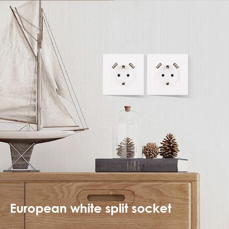 Electrical Wall Socket Double USB Port 220-250V 16A Socket Power Outlet