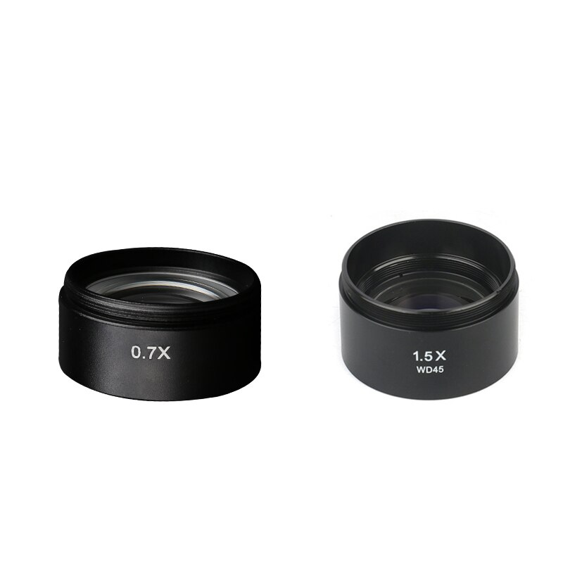 0.3X 0.5X 0.7X 0.75X 1X 1.5X 2.0X Auxiliary Objective Lens for Zoom Stereo Microscope Thread 48mm for trinocular Microscope: 0.7X 1.5X