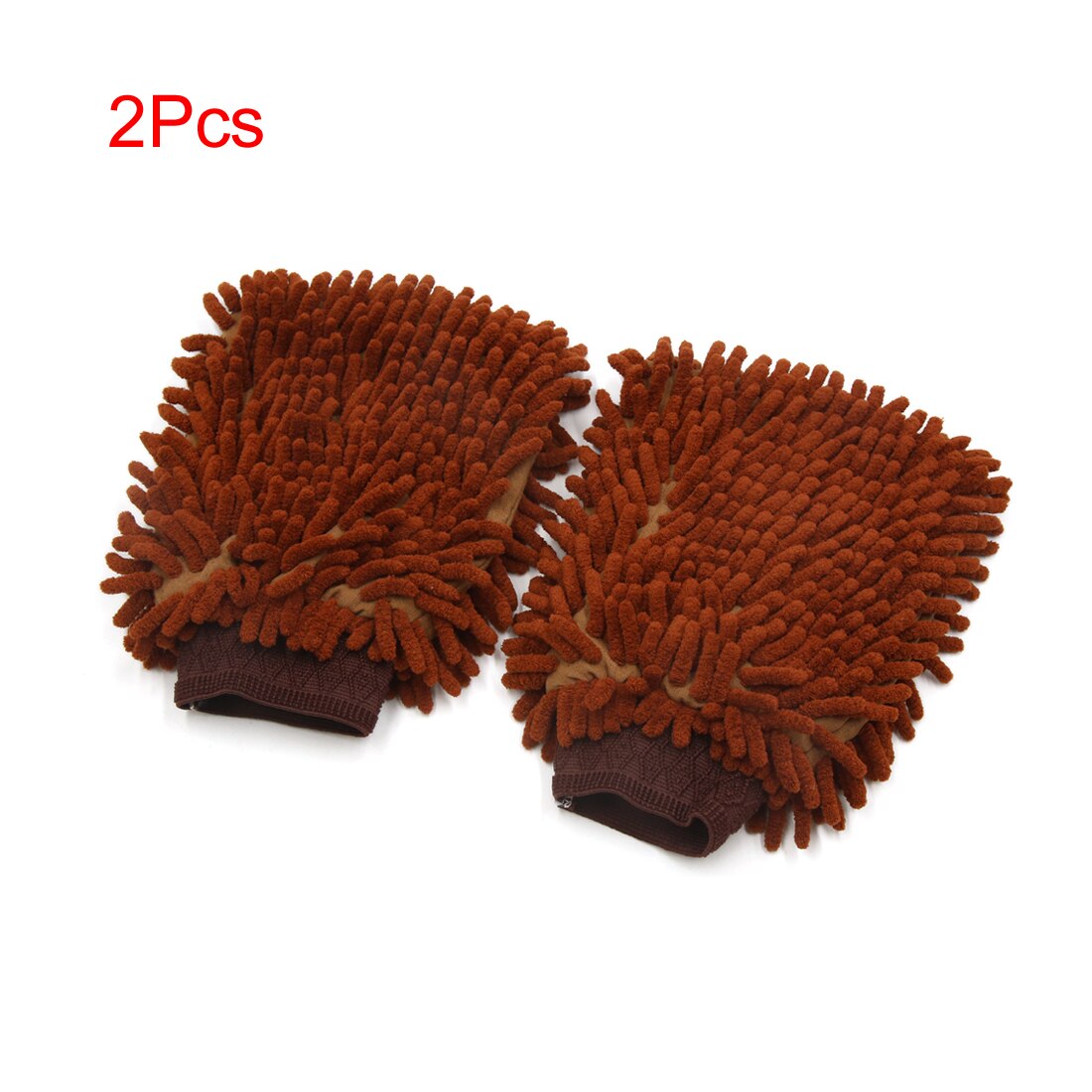 UXCELL Mikrofaser Chenille Waschen Fausthandschuh Handschuh Heimat Küche Auto Fahrzeug Staub Reinigung Handschuh Braun: 2Stck 21x15x3cm