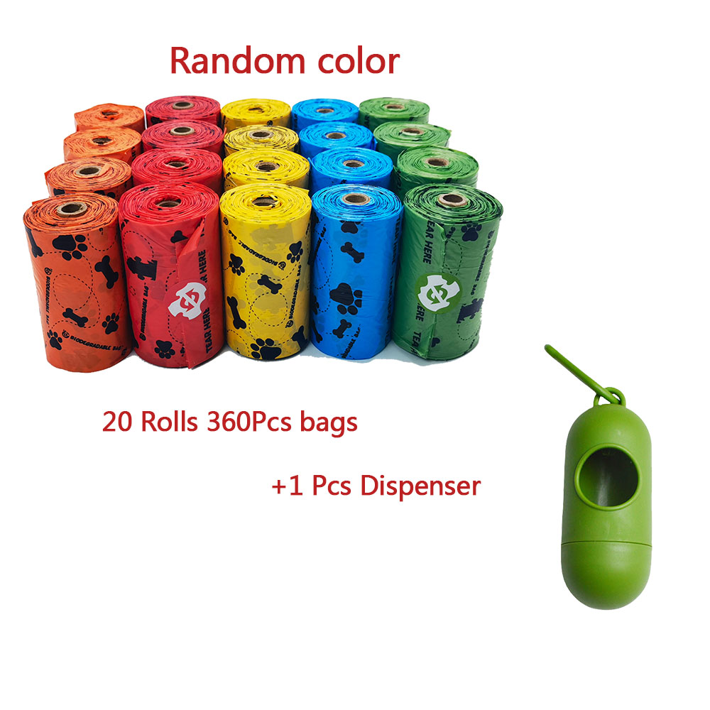 Sacos de cocô para cães e gatos, sacos descartáveis para resíduos de cães, dispensador de sacos biodegradáveis para casa ao ar livre, recarga limpa, saco de lixo: Luz amarela