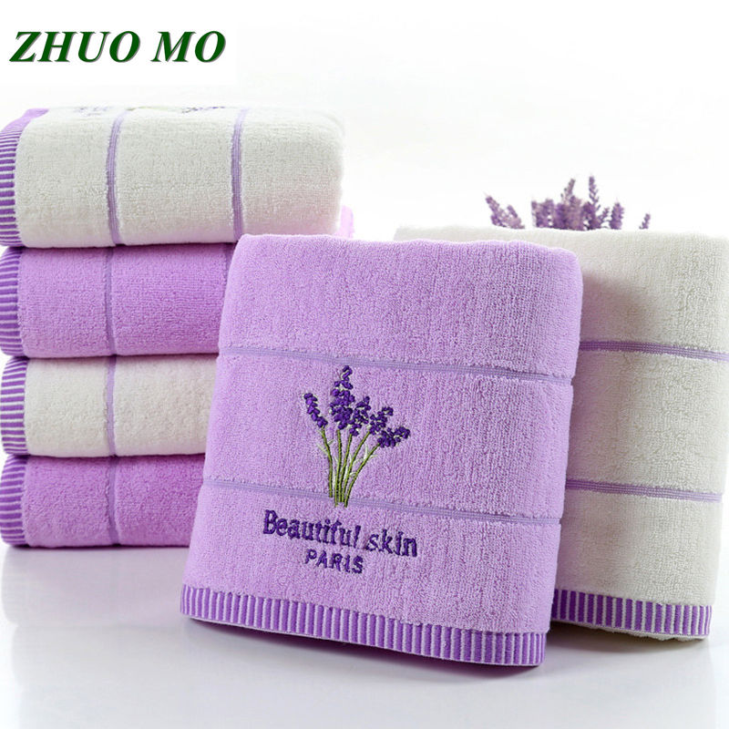 2 stuks Elegante Lavendel gezicht handdoek 34*75 cm Katoen Badstof Handdoeken voor Volwassenen Badkamer Handdoeken 100% katoen