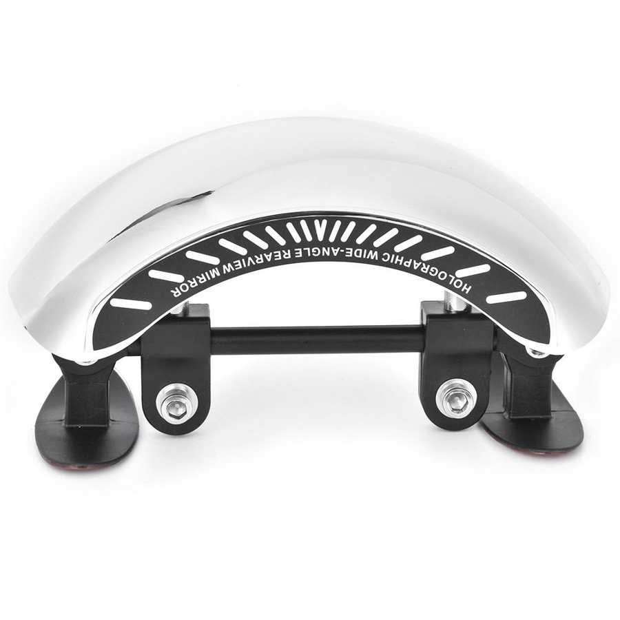 Motorcycle Rear View Mirror Chromed 180 Ultra Wide Angle Central Windscreen Mount Universal