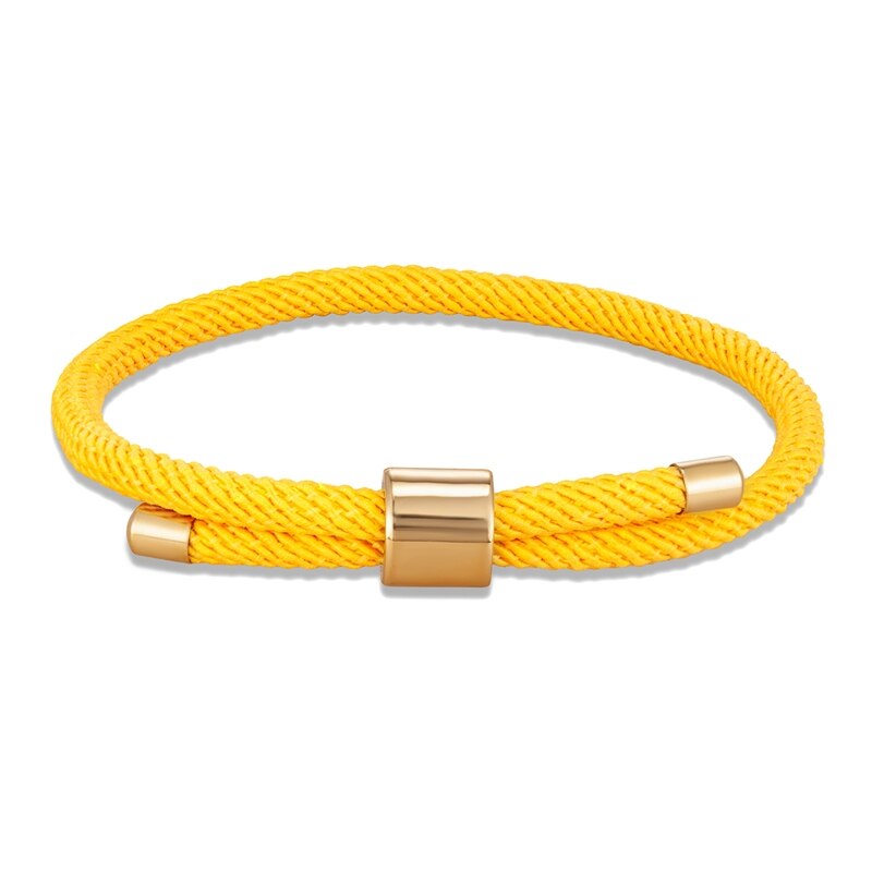 Mkendn Minimalistische Waterdichte Milan Touw Armband Rode Verstelbare Enkelband Mannen Vrouwen Handgemaakte Draad Paar Lucky Strand Sieraden: Yellow