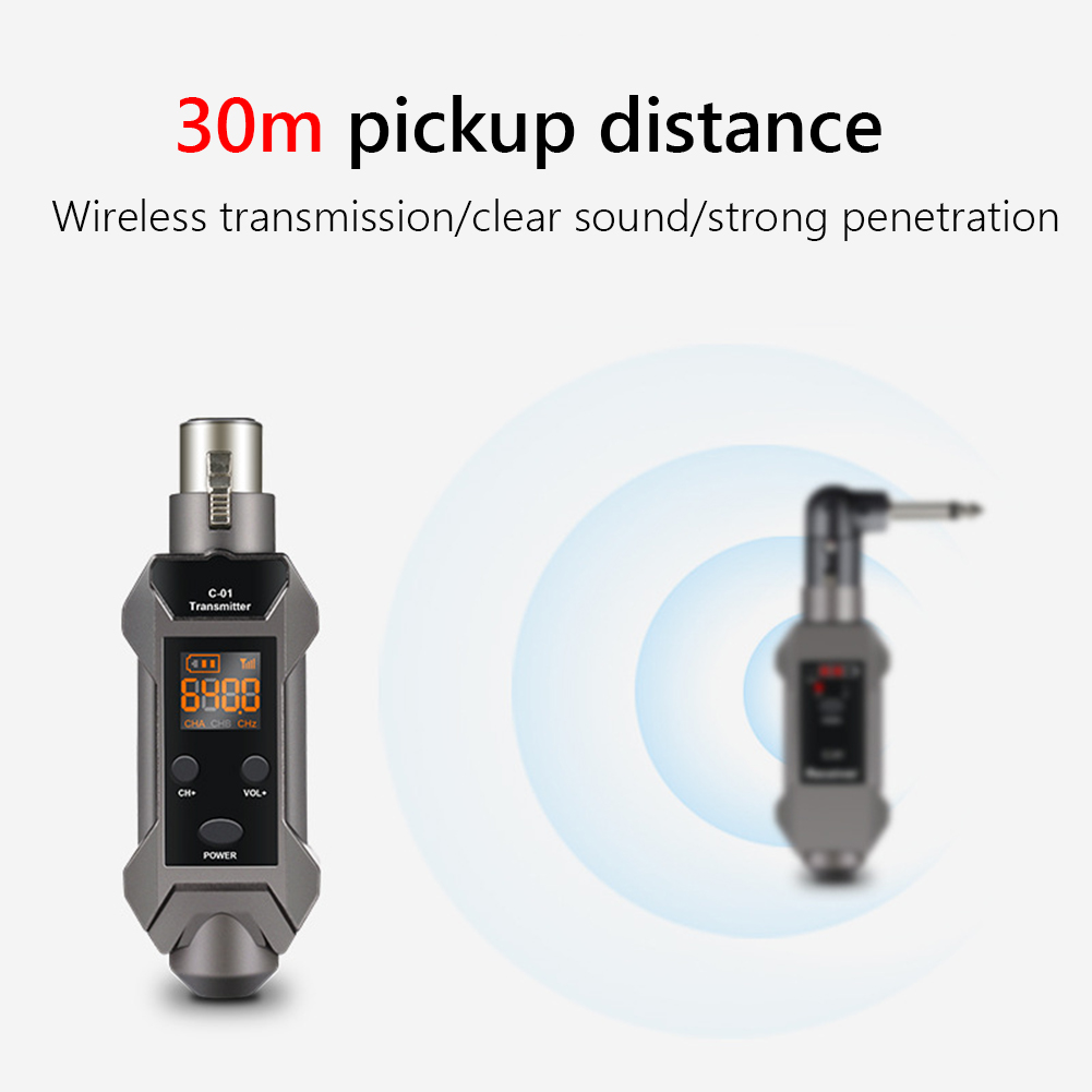 Wired to Wireless Converter Microphone Wireless Receiver Transmitter System 30m Pickup Distance With Conversion Head