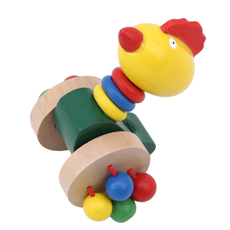 Creatieve Kinderen Houten Puzzel Trolley Kids Cartoon Dieren Auto Speelgoed Baby Funny Wood Puzzel Trolley Winkelwagen Speelgoed Hout Duwen Speelgoed