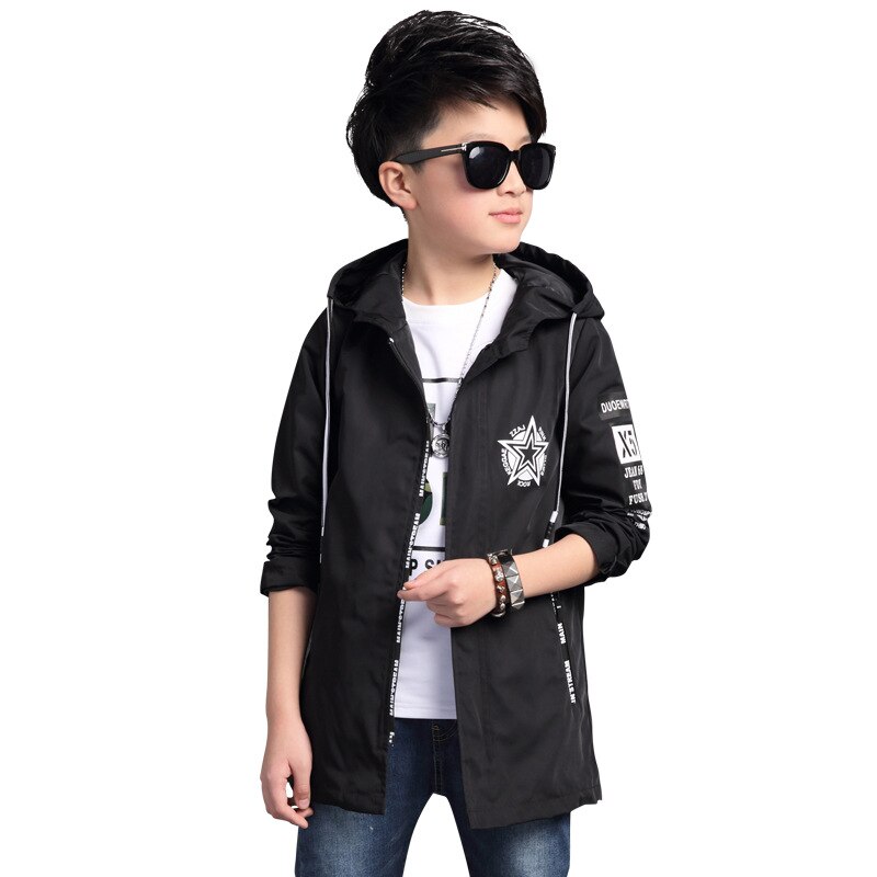 6 8 10 12 14 16 anni Grandi Ragazzi Antivento sport cappotto Giacche sportswear coat Per Adolescenti Primavera Autunno Bambini Vestiti Tuta Sportiva: black / 6T