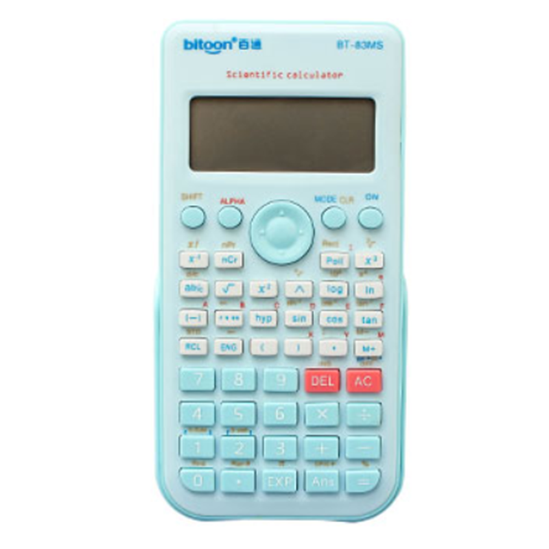 Classic Slide Calculator Student Exam Office Calculator Scientific Function Portable Multi-function Large-screen Calculator: Blue