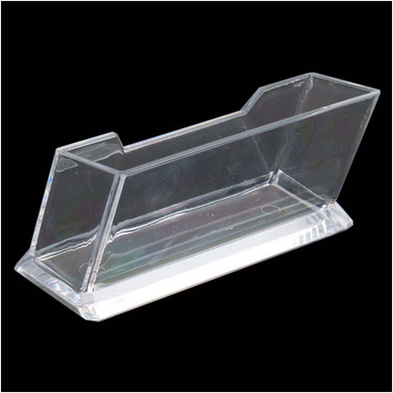 1 st genomskinlig skrivbordshylla box förvaring display stativ akryl plast transparent skrivbords visitkortshållare 10.7*5.4*5.4cm
