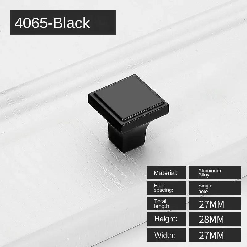 Møbelhåndtak skuffeknotter og håndtak for skap garderobe dørhåndtak i sinklegering 96mm/128mm/160mm/192mm/320mm- hulls deling: Svart