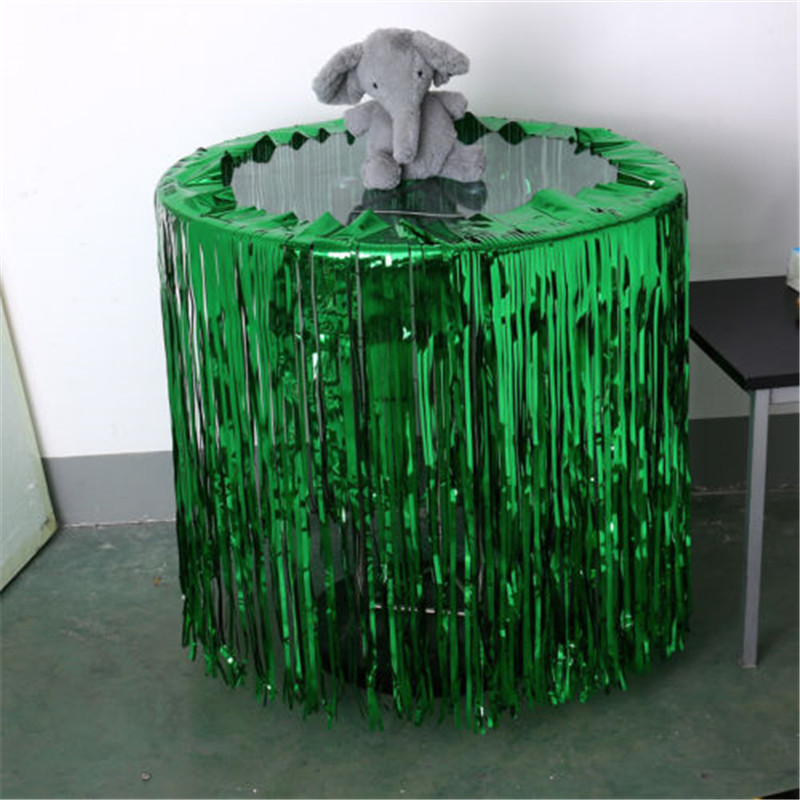 Foil Fringe Metallic Sequin Table Skirt Hotel Wedding Party Banquet Graduate Wedding Celebrate Decor Accessories