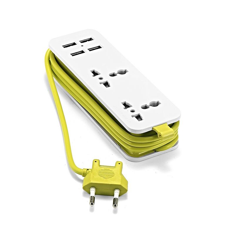 EU Travel Plug Socket EU European Power Extension Adapter 1.5m Cable Power Strip Travel Adapter Smart Phone Charger