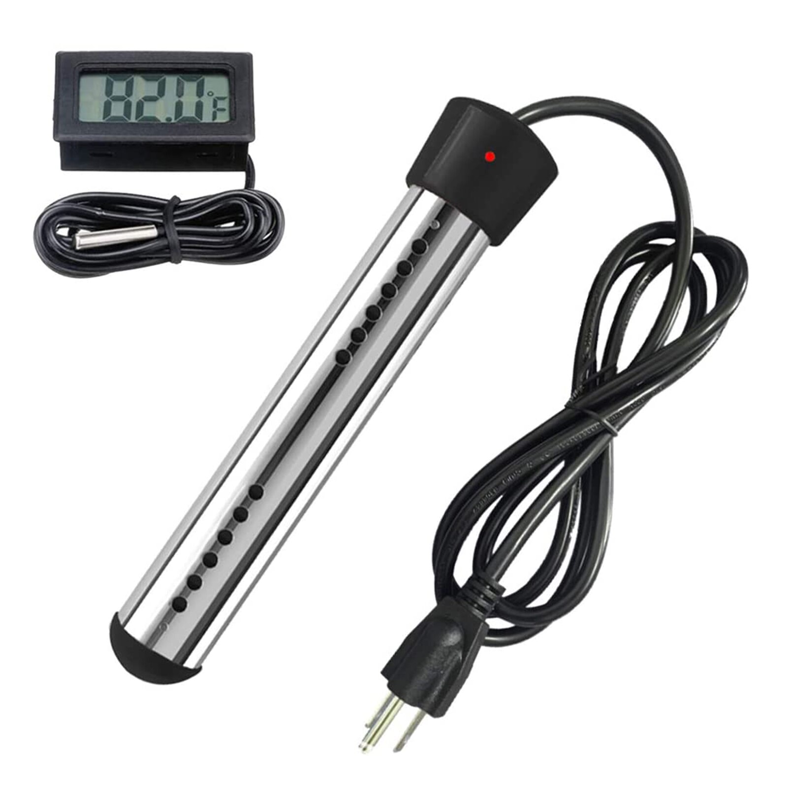 Portable 1500W Electric Immersion Water Heater with Stainless Steel Guard Submersible Water Heater Immersion Tank Heater Element: Black