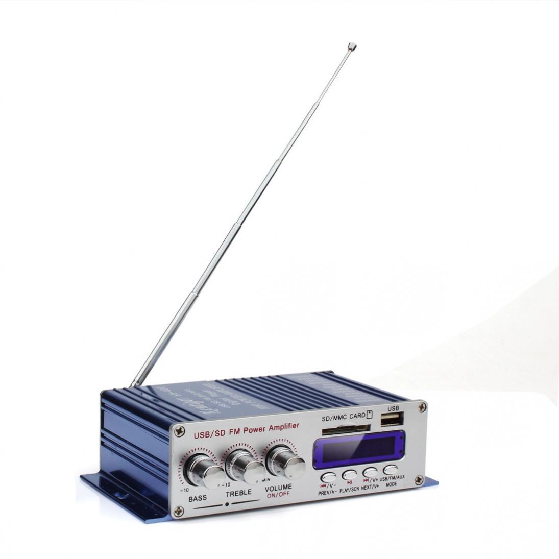 Novo HY-400 12 v carro display digital amplificador de potência suporte usb/sd cartão entrada com controle remoto