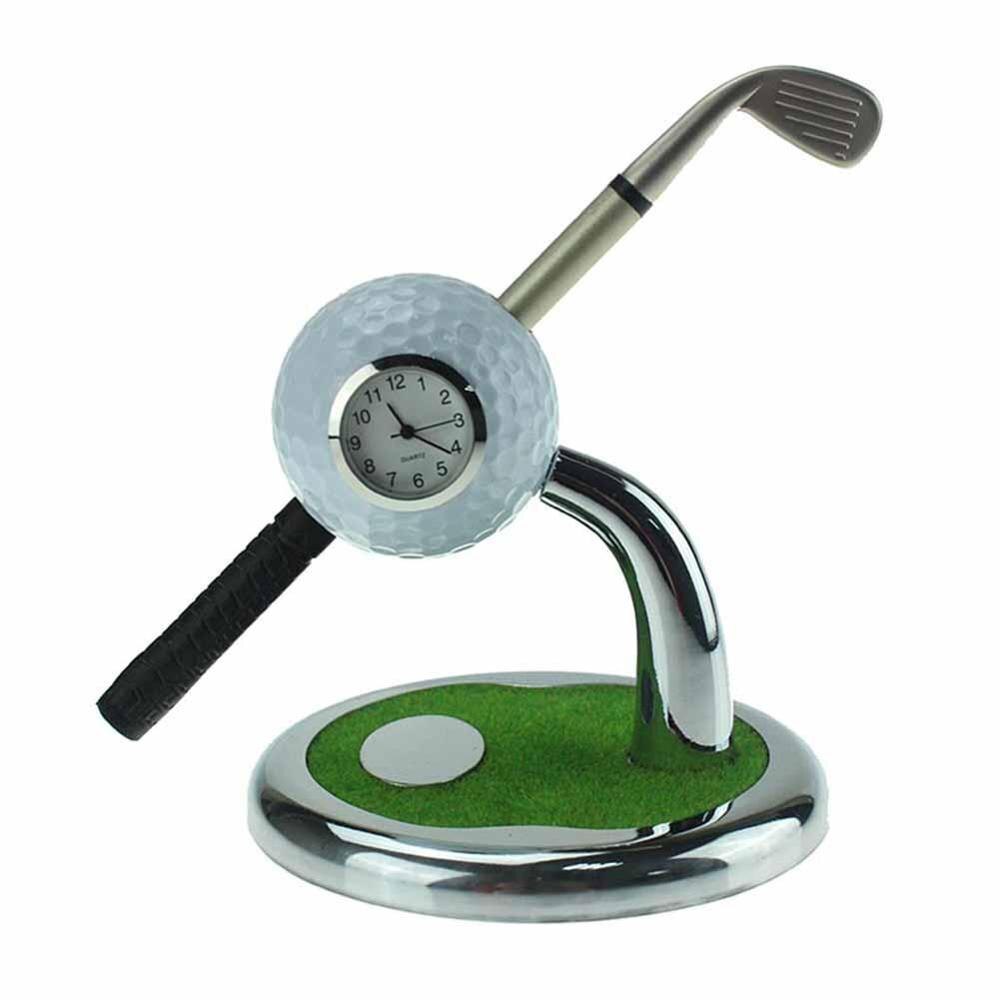 Mini bolígrafo con pelota de Golf de escritorio, soporte con bolígrafos de Golf, Juego de 2 piezas de Golf, recuerdo de gira, de novedad