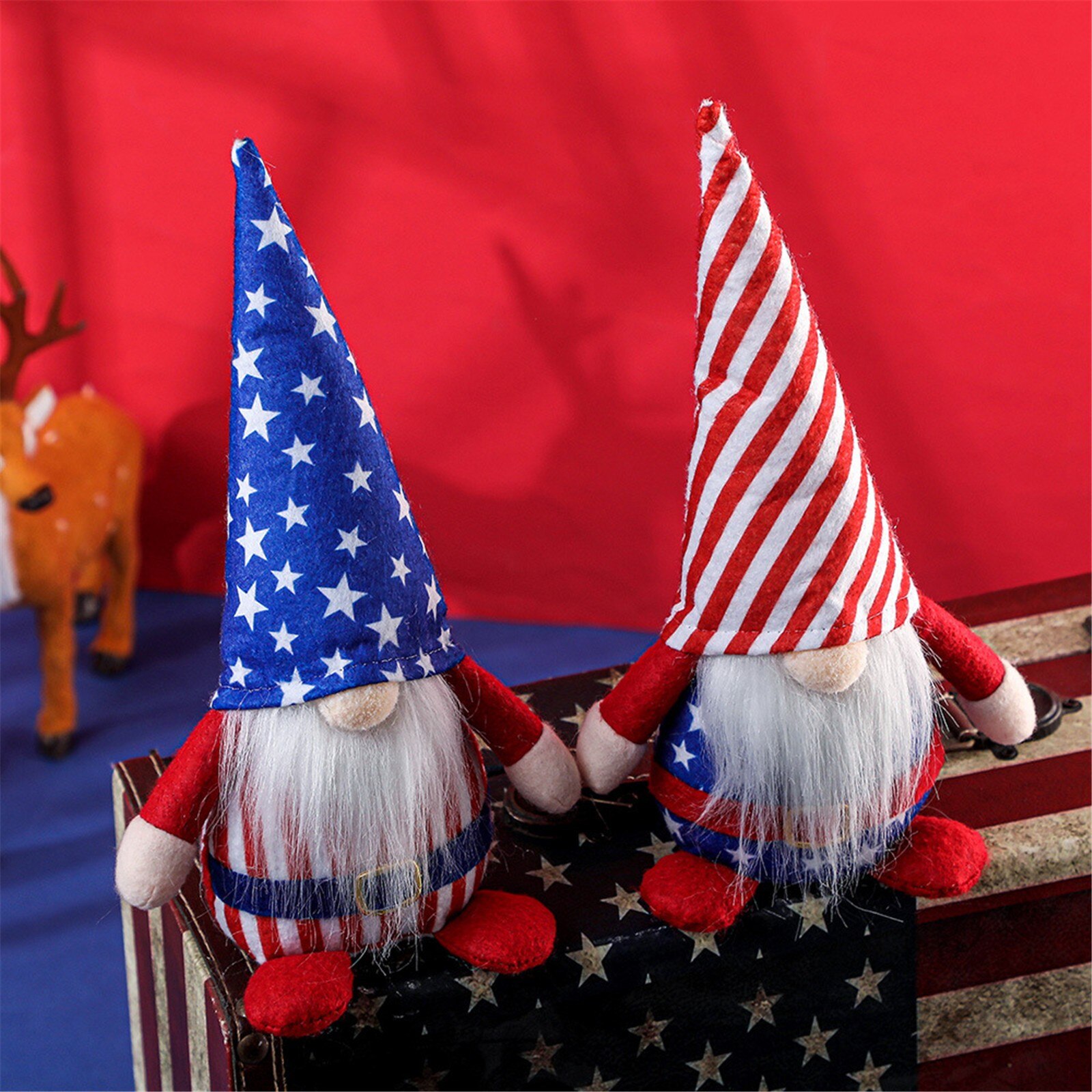 Amerikaanse Onafhankelijkheid Dag Wees Hoed Legged Pop Creatieve Oude Man Pop Ornament Boerderij Dorm Room Decor