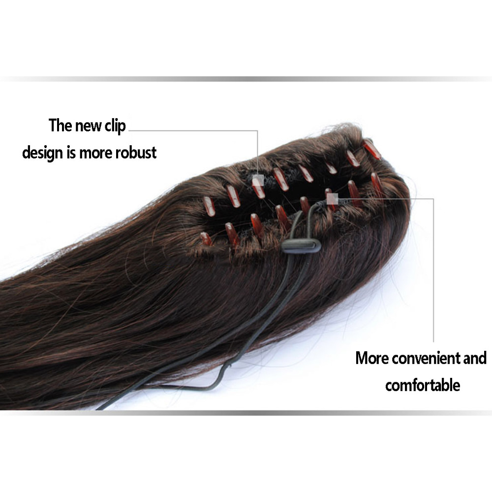 LUPU-coleta recta corta de 6 ", coleta sintética, cola de pelo Natural, garra resistente al calor, Clip en extensiones de cabello