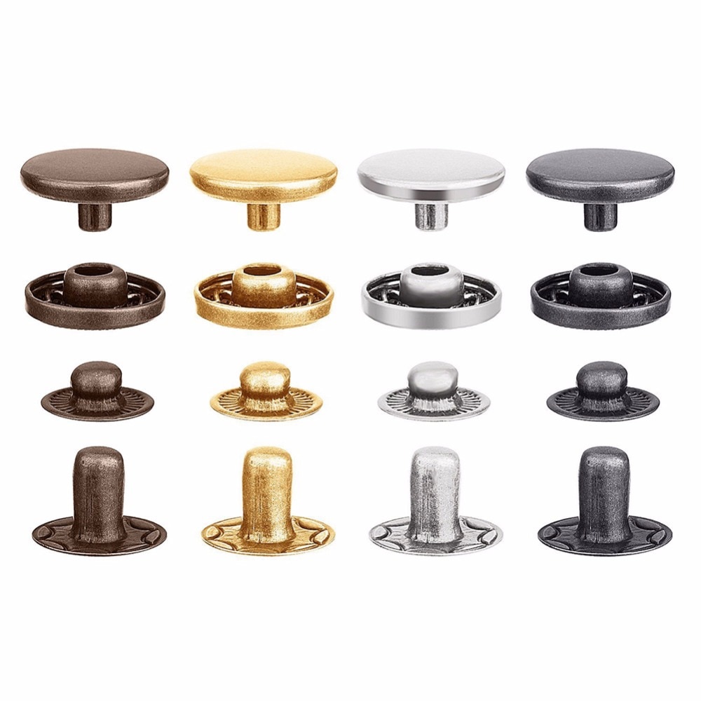Attaches à pression en cuir, 40-120 pièces 4 couleurs, Kit de boutons en cuir, boutons à pression, outils de fixation, 12.5 Mm de diamètre