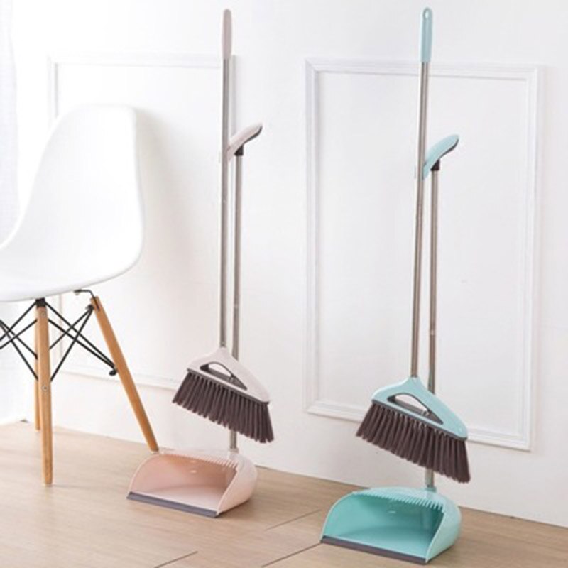 Broom Set Folding Household Cleaning Tools Plastic PP Broom Combination Soft Hair Cleaning Bathroom Wiper Artifact