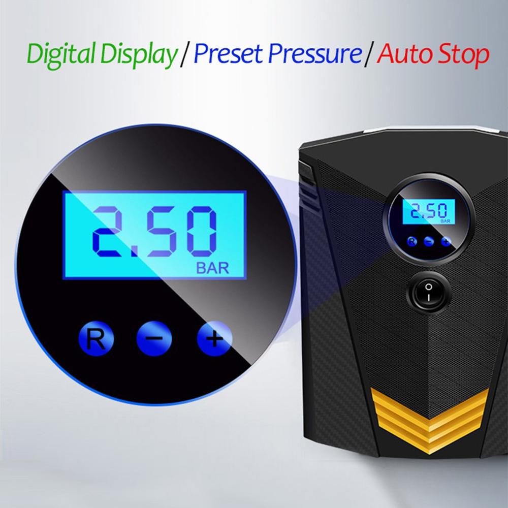 Draagbare 150PSI Auto Tire Inflator Digitale Display Luchtcompressor Pomp met LED Licht DC12V Auto Pomp Motorfiets