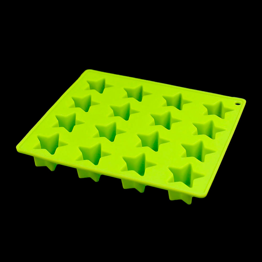 Silicone World DIY Five-pointed Star Ice Cube Silicone Molds 16 Grids Star Ice Grid Mold Ice Making Tray Chocolate Baking Tools: GRAY