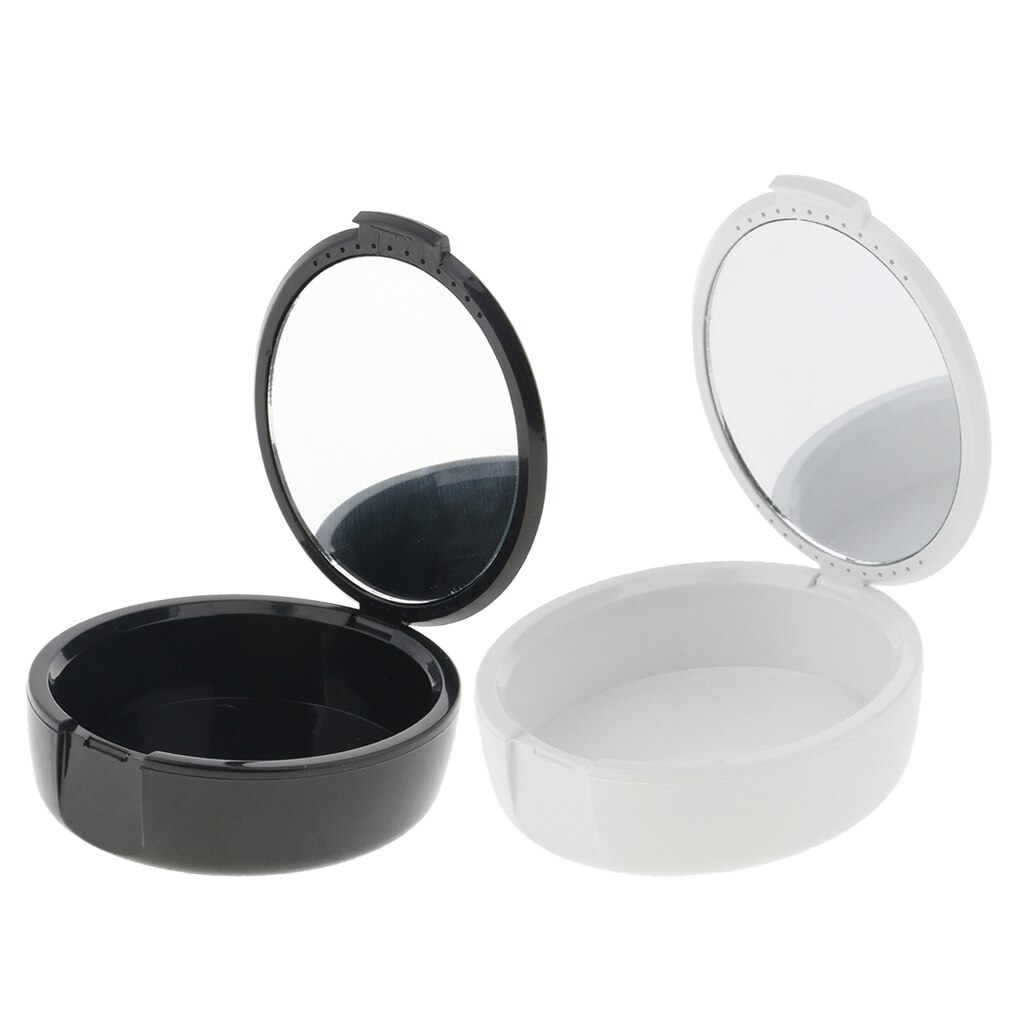 2 Denture Storage Box With Mirror Mouth Guard Container Retainer