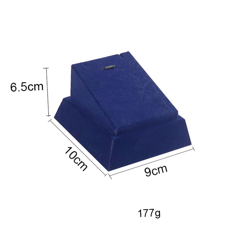 Velvet Jewelry Display Holder Blue Ring Necklace Bracelet Jewelry Organizer Storage Stand Engagement Jewelry Counter Showcase: Large pendant