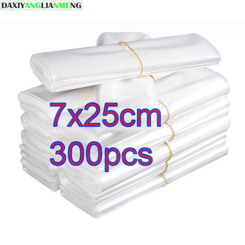 100pcs/lot 7x25cm Clear Transparent Shrink Wrap Package Heat Seal Bag POF packing plastic bags for comestic bottles boxes