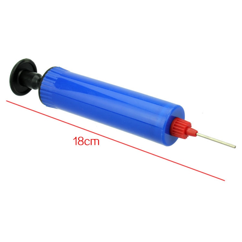 Plastic Blauw Inflator Voetbal Speelgoed Opblaasbare Bal Hand Luchtpomp Met Naald YS-BUY