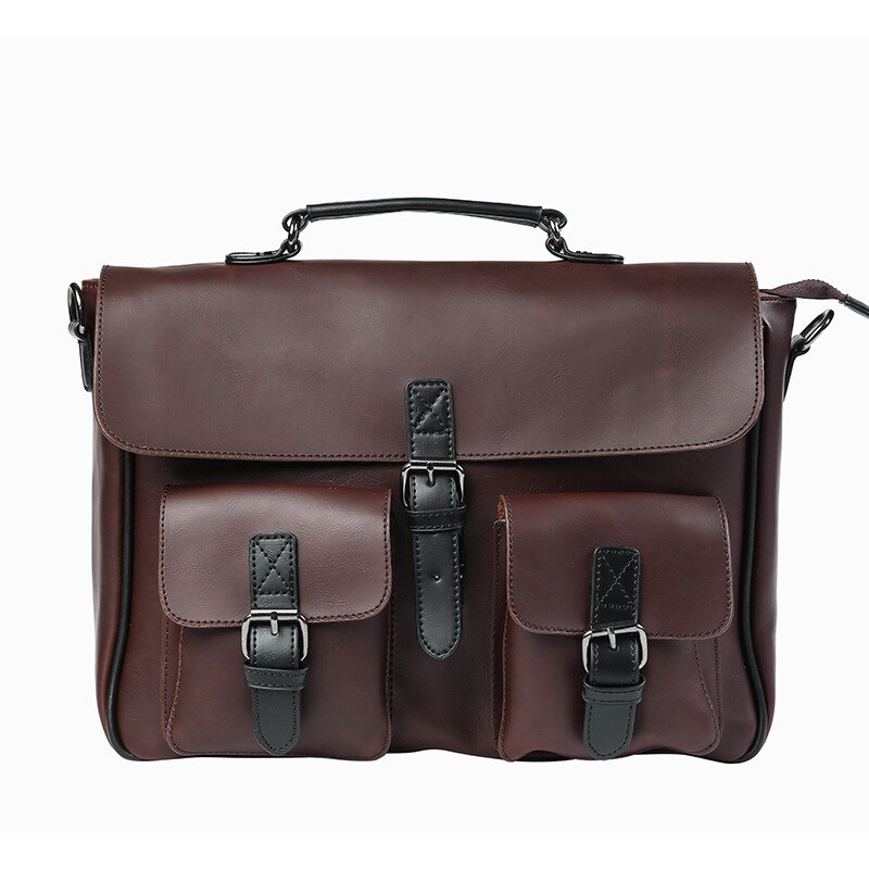 Weysfor Mannen Lederen Antiek Bedrijfsaktentas Laptop Document Case Mode Attache Messenger Bag Tote Portfolio
