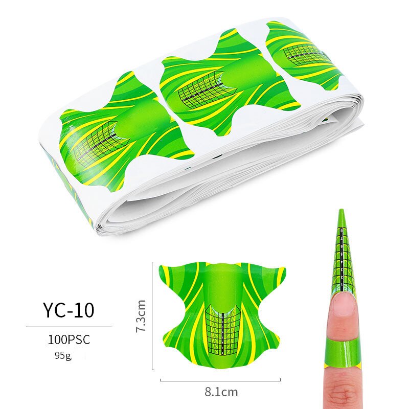 100pcs Butterfly Nail Forms Extension Tips French Acrylic Upper Forms For Nails Tips Building Extension Stencil Manicure Tools: YC-10