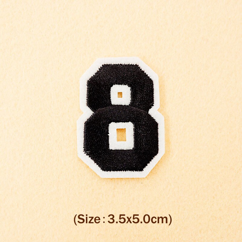Nummer 0 1 2 3 4 5 6 7 8 9 Doek Patch Badge Geborduurde Leuke Badges Hippie Ijzer Op kids Cartoon Patches Voor Kleding Stickers: 8