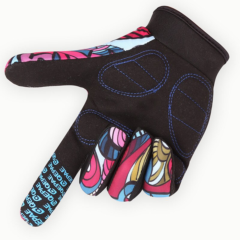 Qepae Cycling Gloves Full Finger MTB Bicycle Gloves Half Finger Anti-slip Shockproof Gel Breathable Lycra Padded Palm Gloves