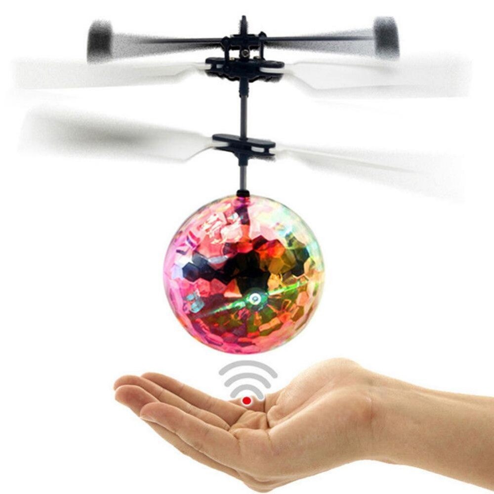 Rc vliegende bal lichtgevende vlucht elektronische infrarood inductie vliegtuig speelgoed led mini helikopter kinderen