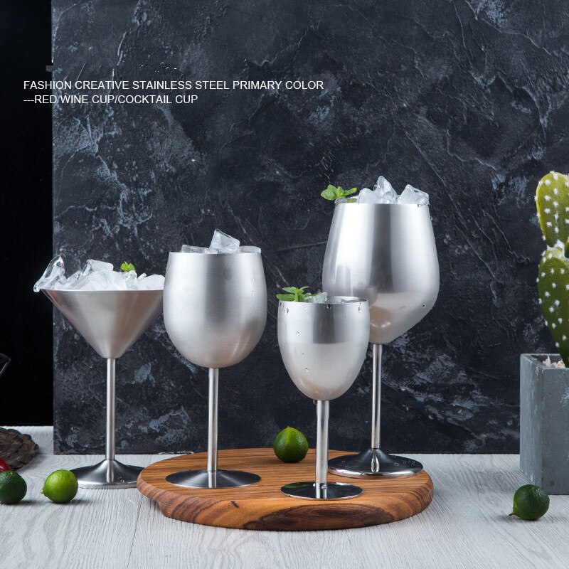 Copas de cristal de lujo para cóctel, copa de Martini, taza de oro rosa y plata de acero inoxidable, vajilla para , 400ML