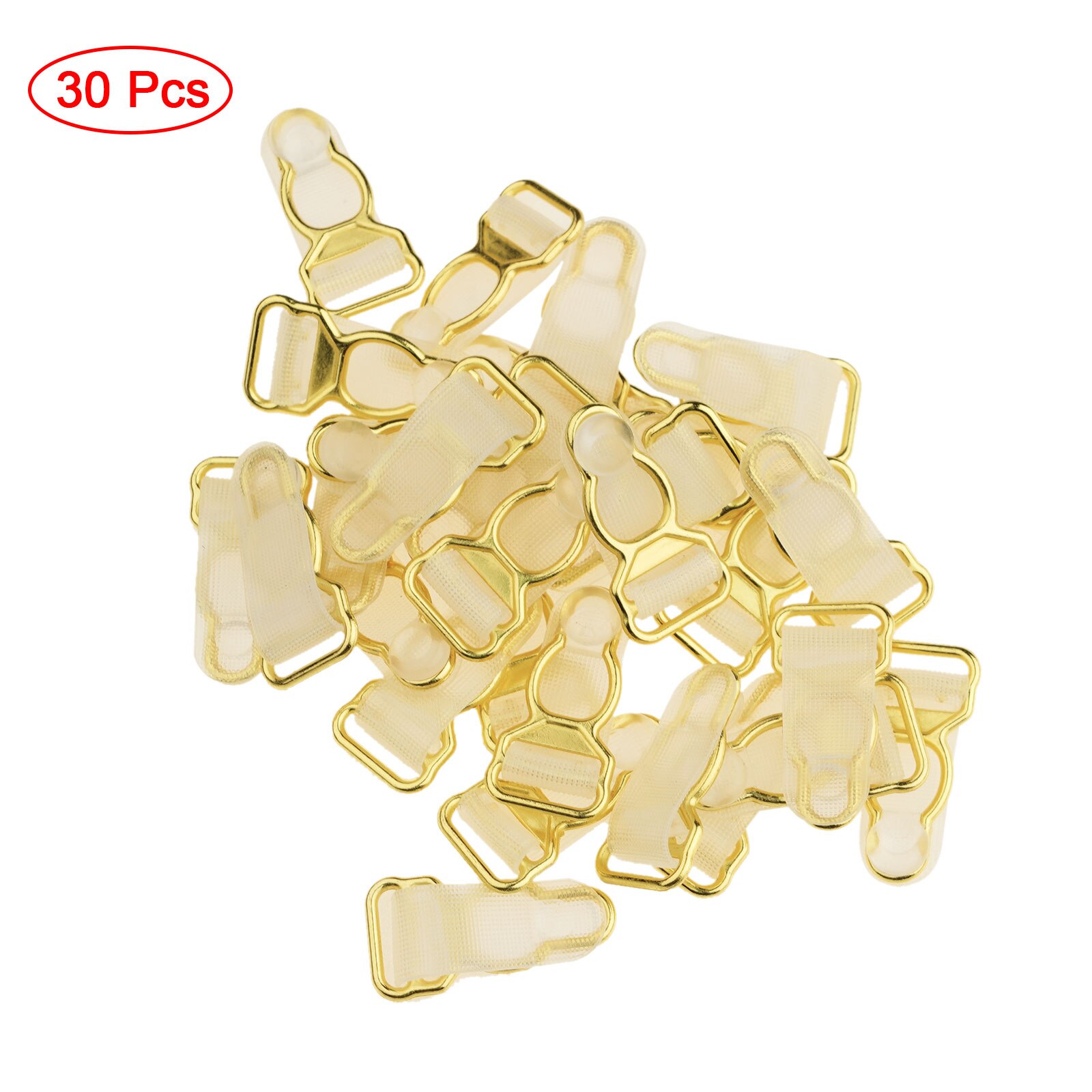 Attaches de jarretelles en plastique, 30 pièces, Corset, extrémités de jarretelles de jambe, bas antidérapant, pinces porte-Corset, bricolage, attache de Lingerie: Gold