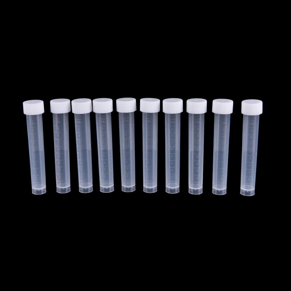 10 stuks 10ml laboratorium plastic bevroren reageerbuisjes flesje zegel dop container voor laboratorium school educatieve benodigdheden