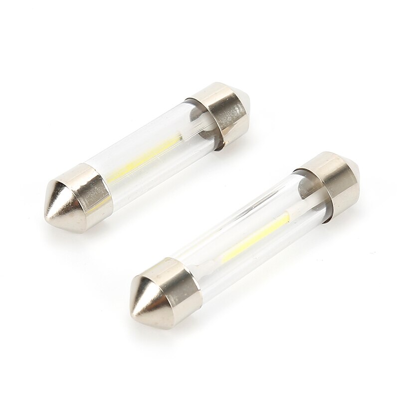 2pcs Car Led C5W 31mm 36mm 39mm 41mm Cob Glass Car Interior Car Light Trailer Light Reading Dome Door Bulb 12v DC White