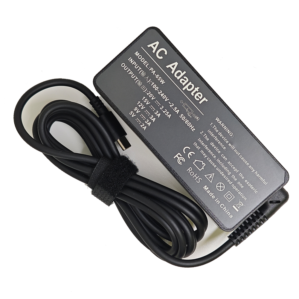 20V 3.25A 65W USB Type-C AC Laptop Power Adapter Charger For Lenovo Thinkpad X1 Carbon Yoga X270 X280 T580 P51 P52s E480 E470