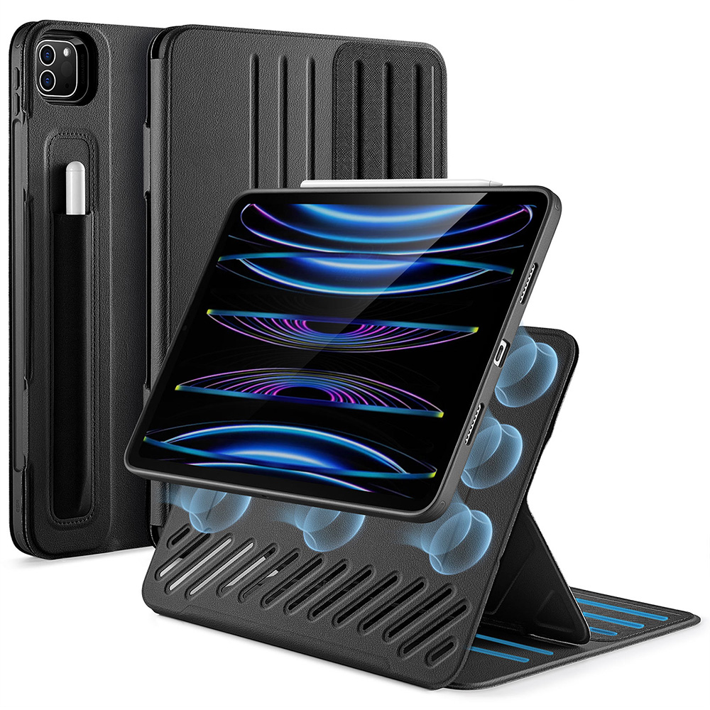 ESR for iPad Pro 11/12.9 Shift Magnetic Case for iPad Air 5/4 Ultra-Stable Stand Case Funda Back Cover for iPad 10th: 8 / black