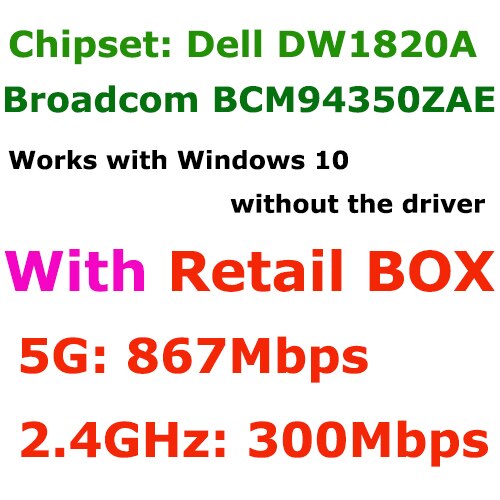 Wtxup qualcomm atheros nfa 344 802.11ac 1200 mbps pci express pöytäkoneen wifi-sovitin langaton pci express -sovitin bluetooth 4.1:lla: Dw1820a laatikon kanssa