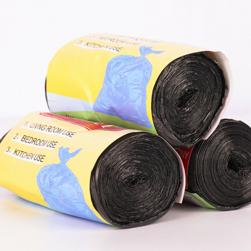 5 rollos/lote de bolsas de basura grandes, negras, gruesas, desechables, bolsas de basura de plástico para privacidad, 45x50cm