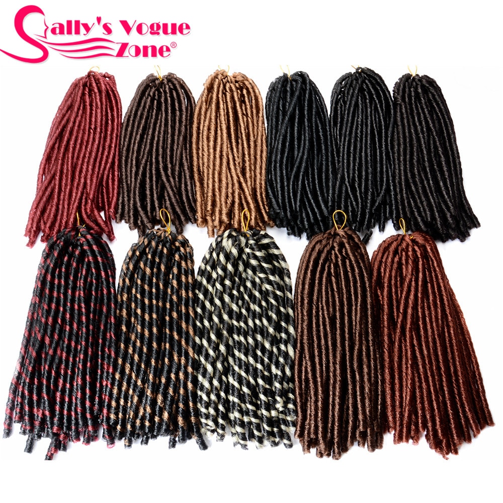 Sallyhair-extensiones de pelo trenza sintética a ganchillo, 14 pulgadas, 70g por paquete, peinados Afro, lisos, negros, marrones, gruesos