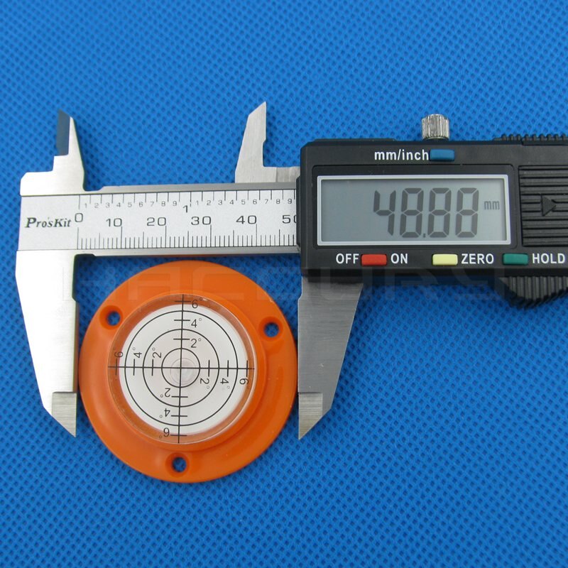 50*9mm Shell Red Color Flanges Universal Circular level Plastic bubble level with Mounting Holes