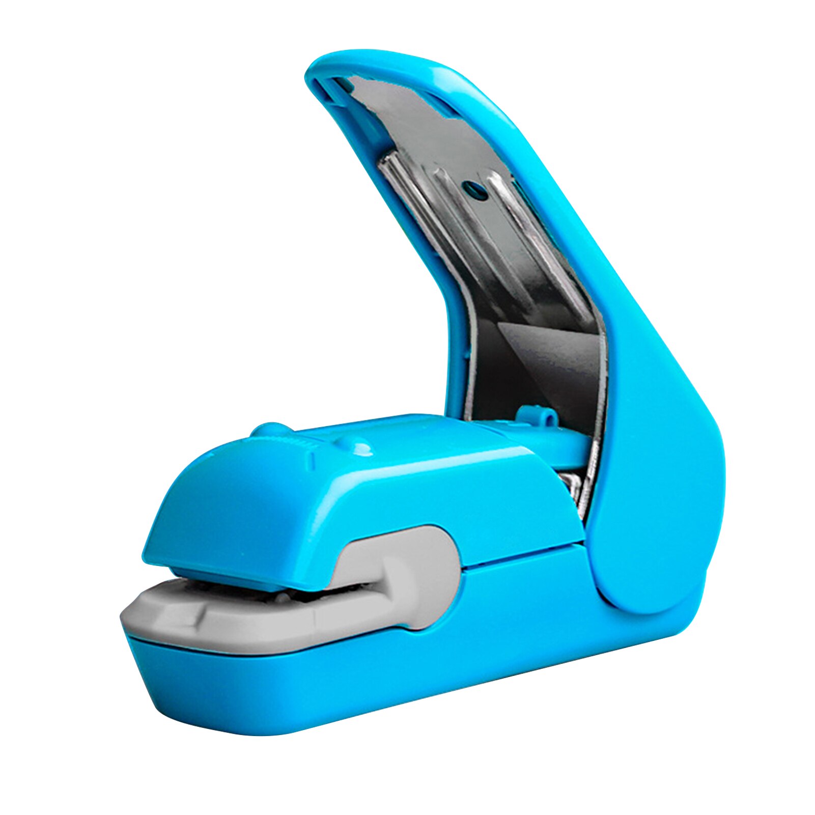 Staple Free Stapler Time Saving Effortless Needle Free Handhled Stapler Mini Portable: Blue