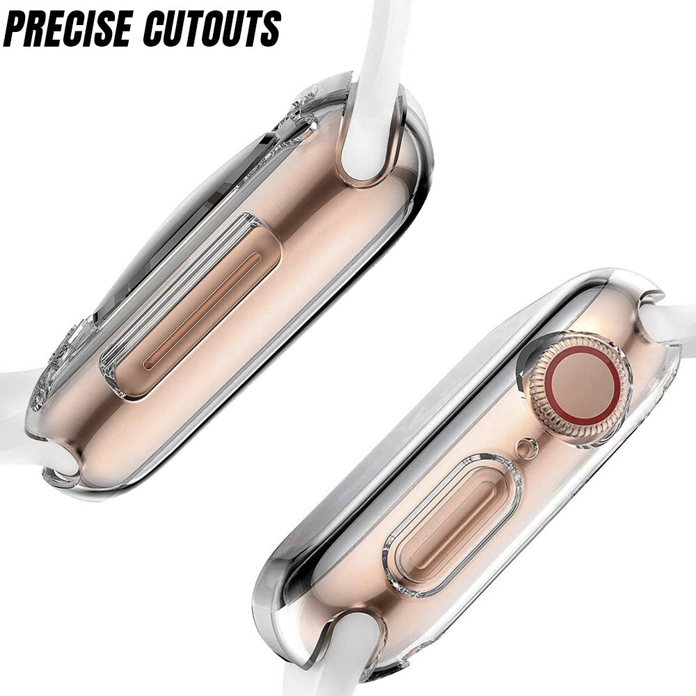 Zachte beschermhoes voor Apple Watch Series 8/7 45 mm 41 mm Transparante, volledig bedekte 3 2 1 38 mm 42 mm Screen Protector Cover voor iWatch 6 SE 5 4 44 mm 40 mm